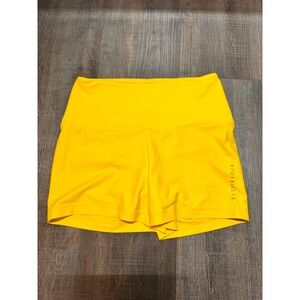 Ryderwear Womens Scrunch Bum Booty Shorts Yellow High Waisted Athletic Size S